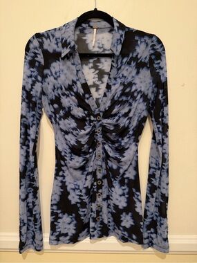 Free People Lucky Button Front Shirtee